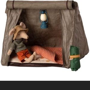 Maileg Happy Camper Olive Green Fabric Tent Excellent